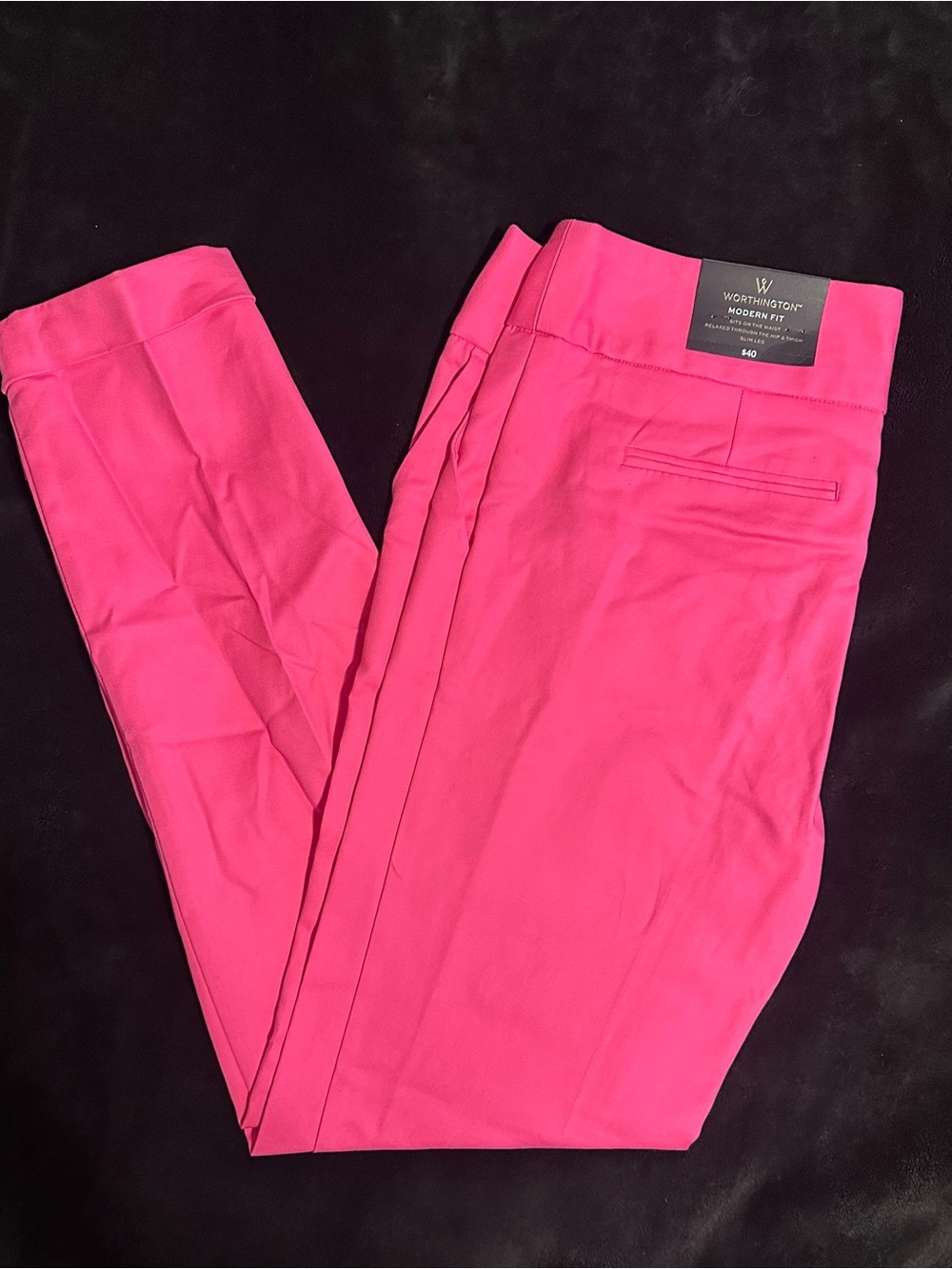 Worthington Fuchsia Slim Leg Dress Pants Size 6 NWT Work Office Slacks